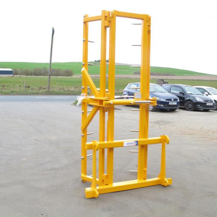 Murray Machinery Big Bale Stacker - for stacking round bales on their ends either 2 or 3 at a time. Showing the 3 bale version. The safest way to stack round bales.